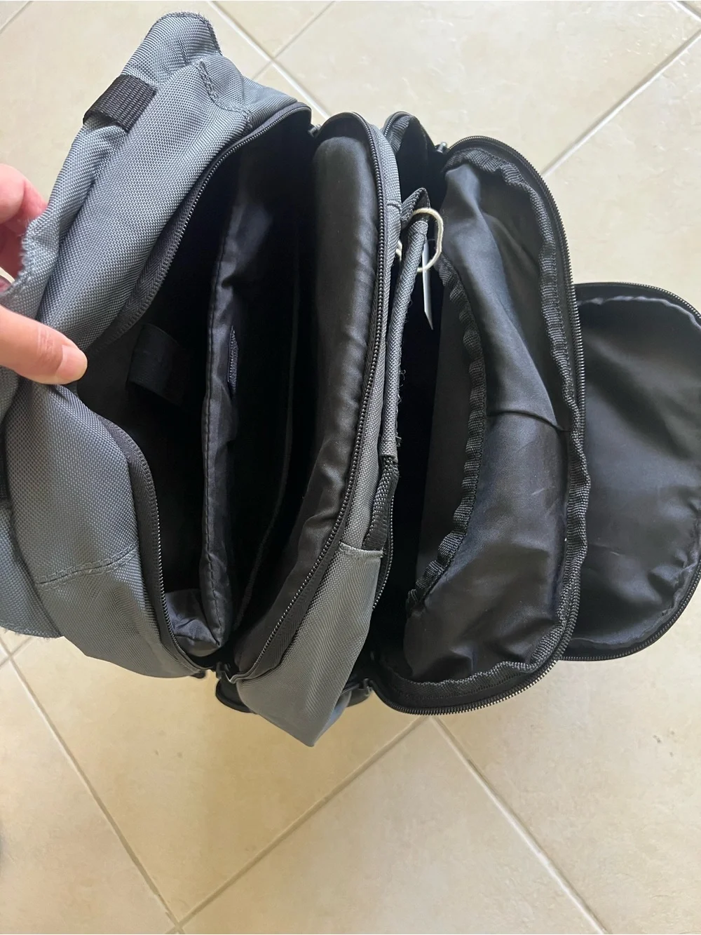 Targus Gray and Black Large Travel Backpack 5 layers
